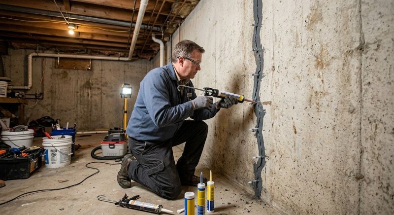 Basement Crack Repair in New London, NH