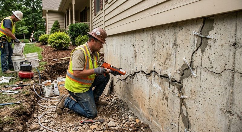 Foundation Crack Sealing in New London, NH