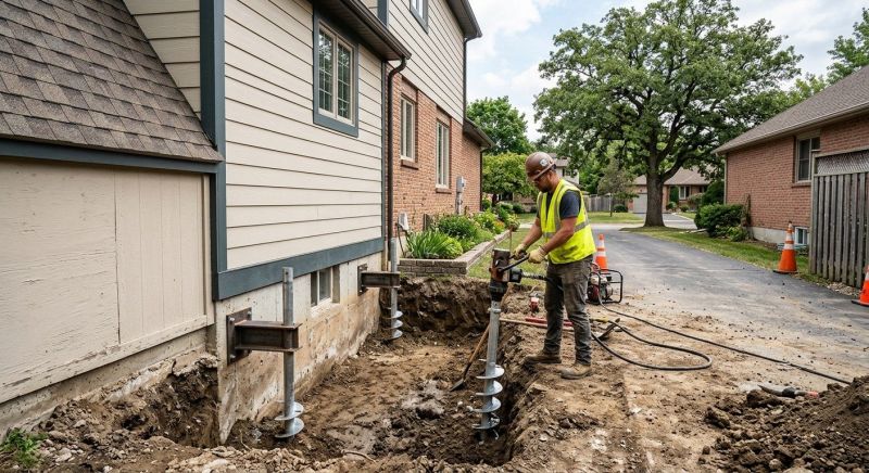 Helical Piers Installation in New London, NH