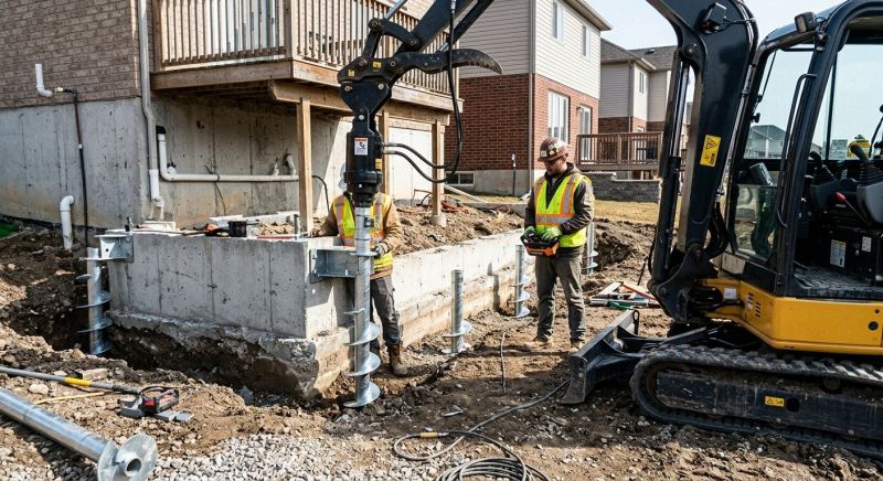 Helical Pile Installation in New London, NH