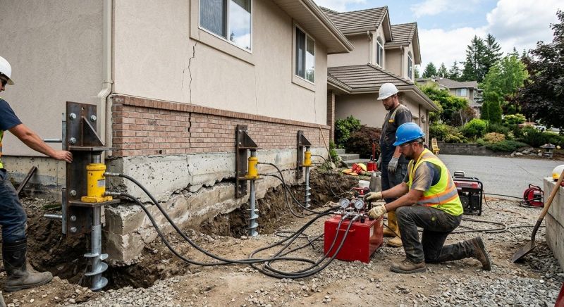 Sinking Foundation Lifting in New London, NH